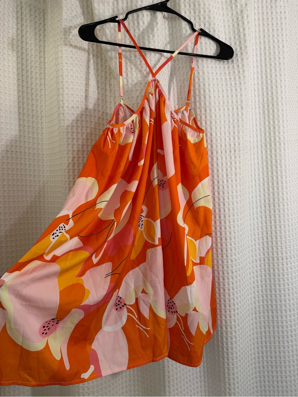 SHEIN Orange & Pink Floral Mini Sundress